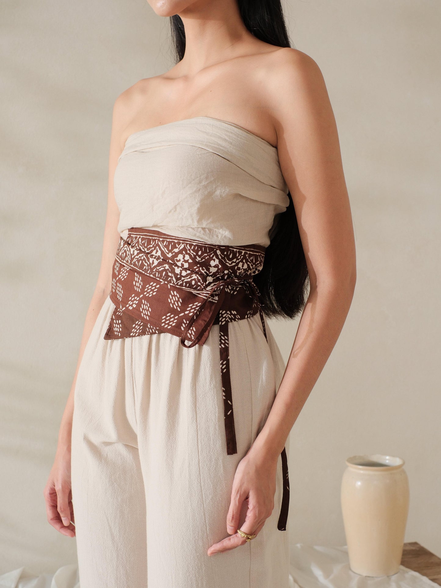 Fina in Brown - Obi Belt Batik