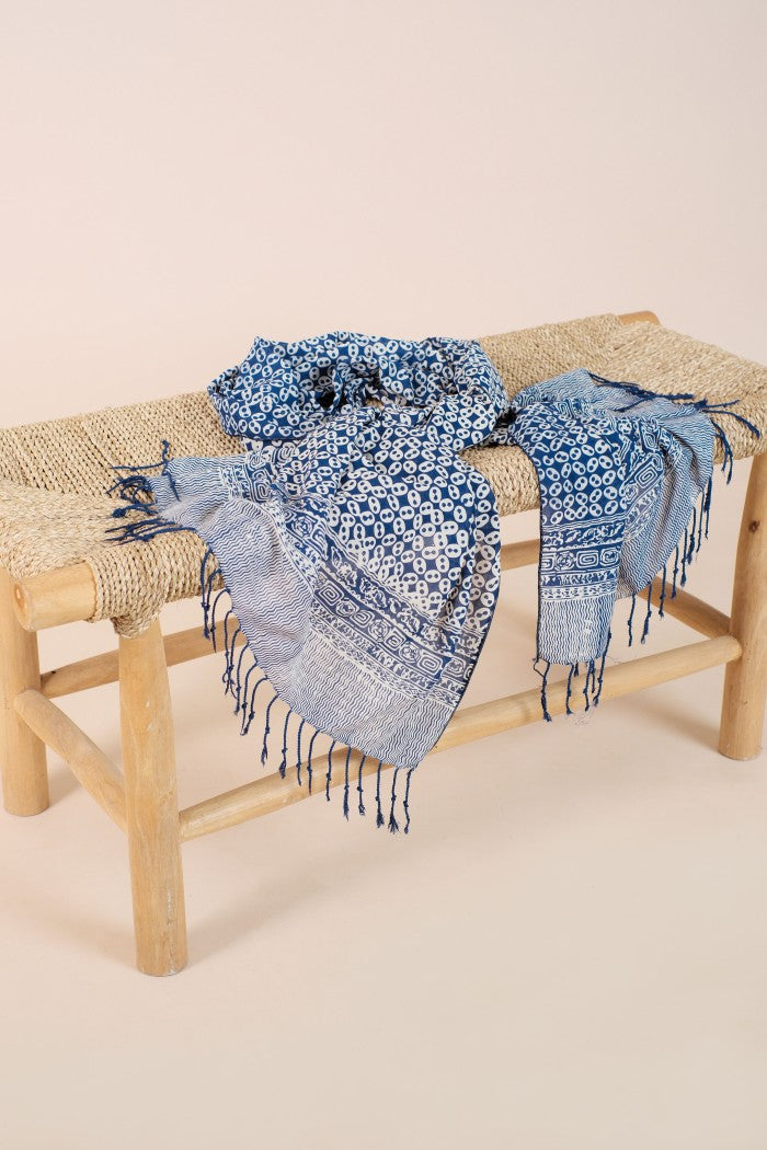 Selendang Batik TCC Kawung Sen Blue - 80