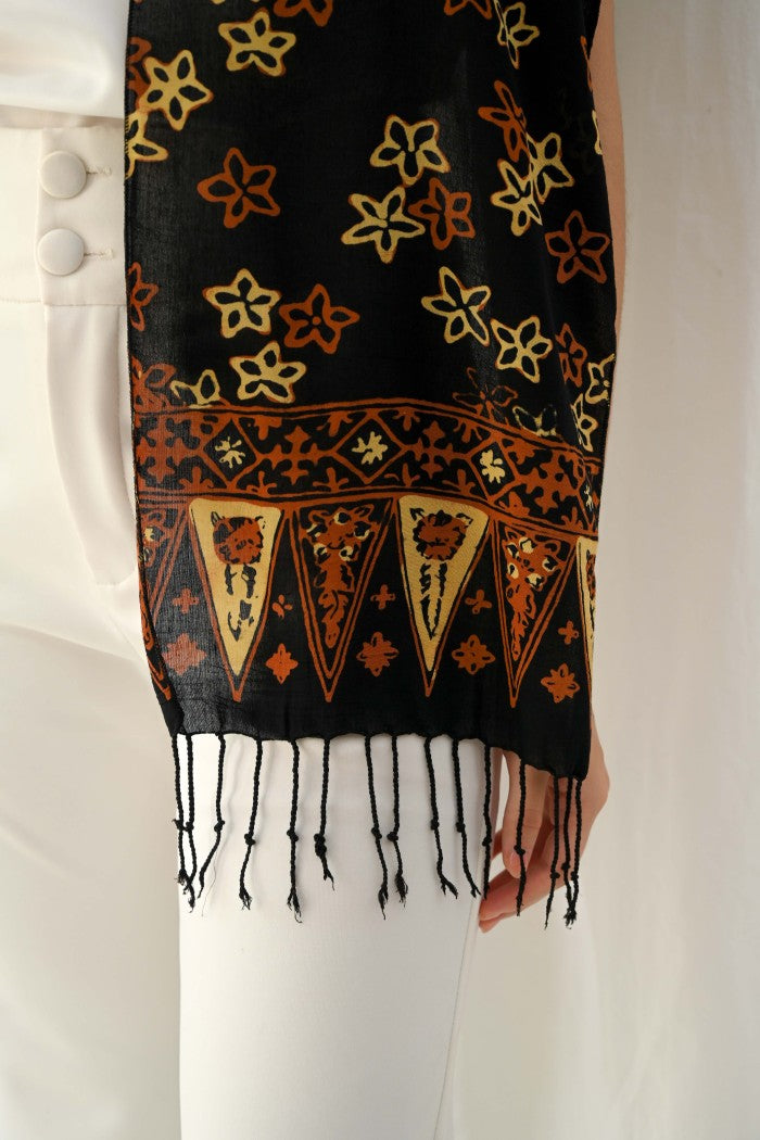 Scarf Batik Bunga Melati - Sogan | DNF