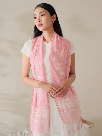 Scarf Batik TCA Kawung 2 Pink