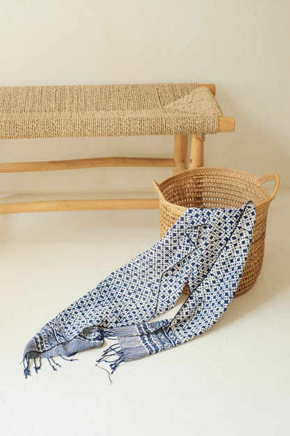 Scarf Batik TCC Kawung Sen Blue