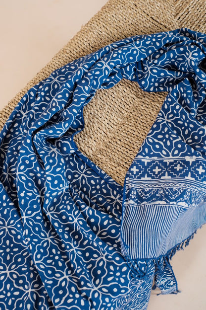 Selendang Batik TCC Kawung 2 Blue - 80