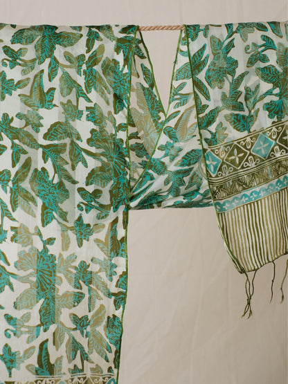 Syal Batik Sutra - Rimbun - Green - 35