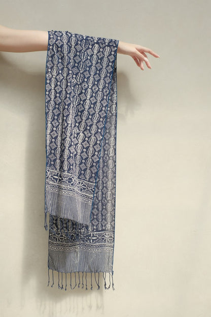 Scarf Batik Ceplok Wibowo - Blue