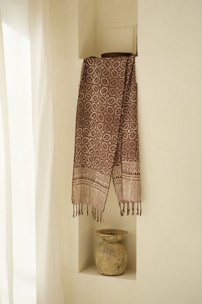 Scarf Batik TCR Kawung Bunga Brown