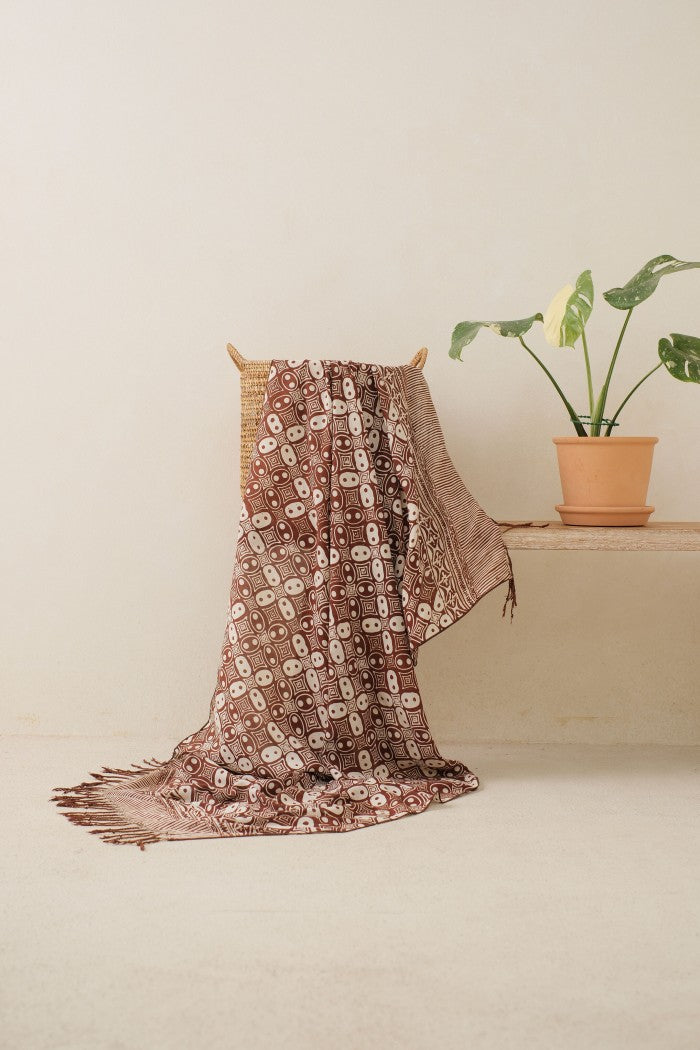 Selendang Batik TCR Kawung Brown - 80