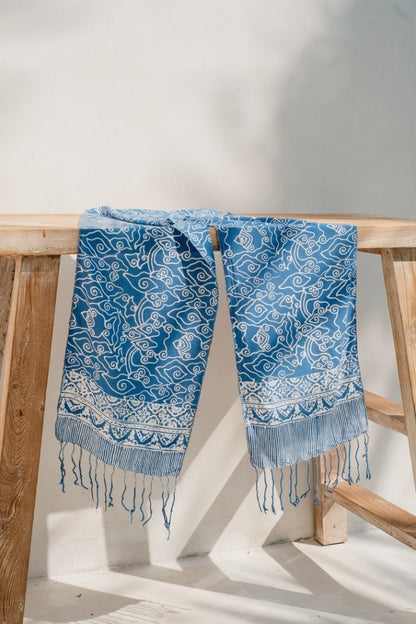 Scarf Batik TCB Mega Mendung Blue