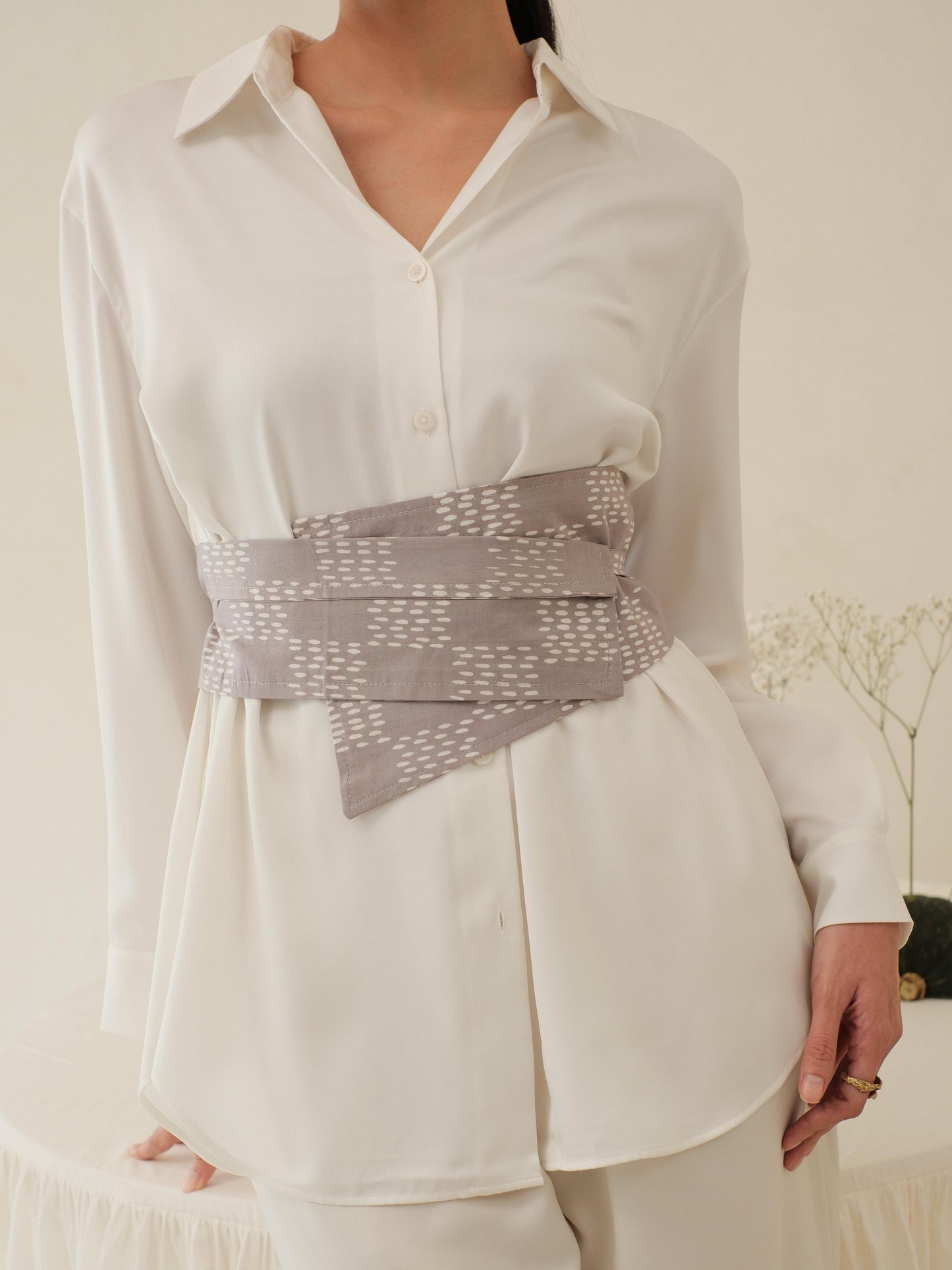 Citra in Grey - Obi Belt Batik