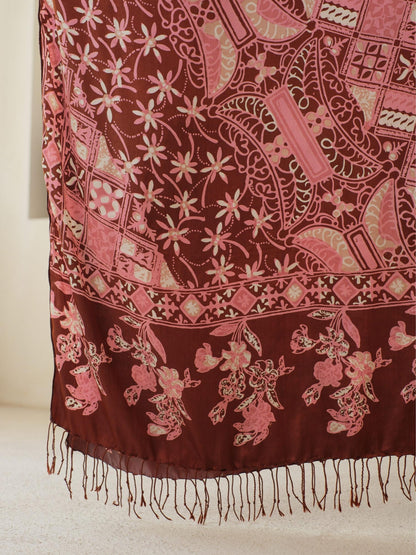 Selendang Sutra Batik Tulis - Melati Tambal