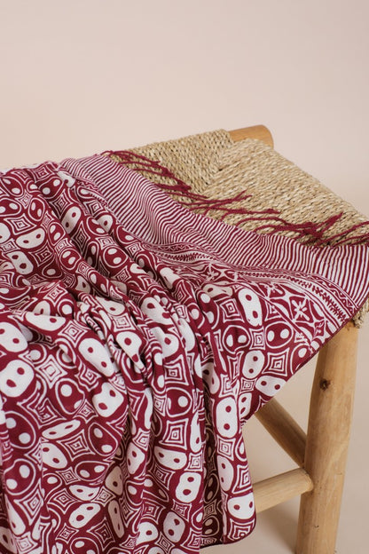 Selendang Batik TCN Kawung Maroon - 80