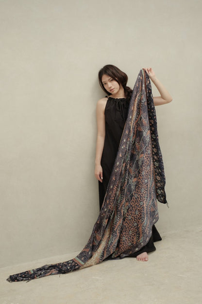 Selendang Sutra Batik Tulis - Sangga Langit - Blue