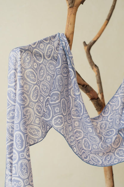 Scarf Batik TCGR Kawung Bunga Grey