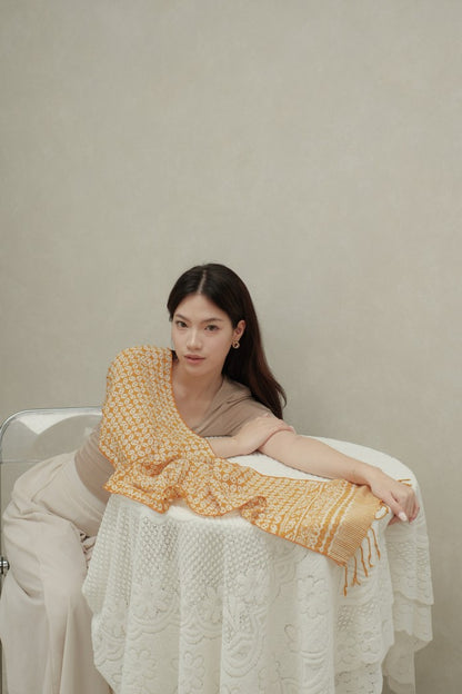 Scarf Batik Kawung Sen - Yellow | TCK