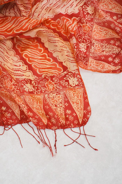 Syal Batik Sutra Parang Tuding Kombi - Red - 45