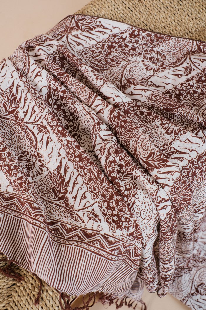 Selendang Batik TCR Parang Bunga Brown - 80