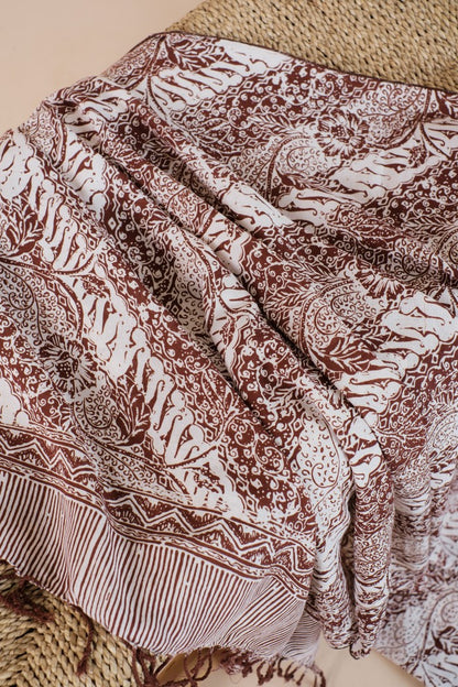 Selendang Batik TCR Parang Bunga Brown - 80
