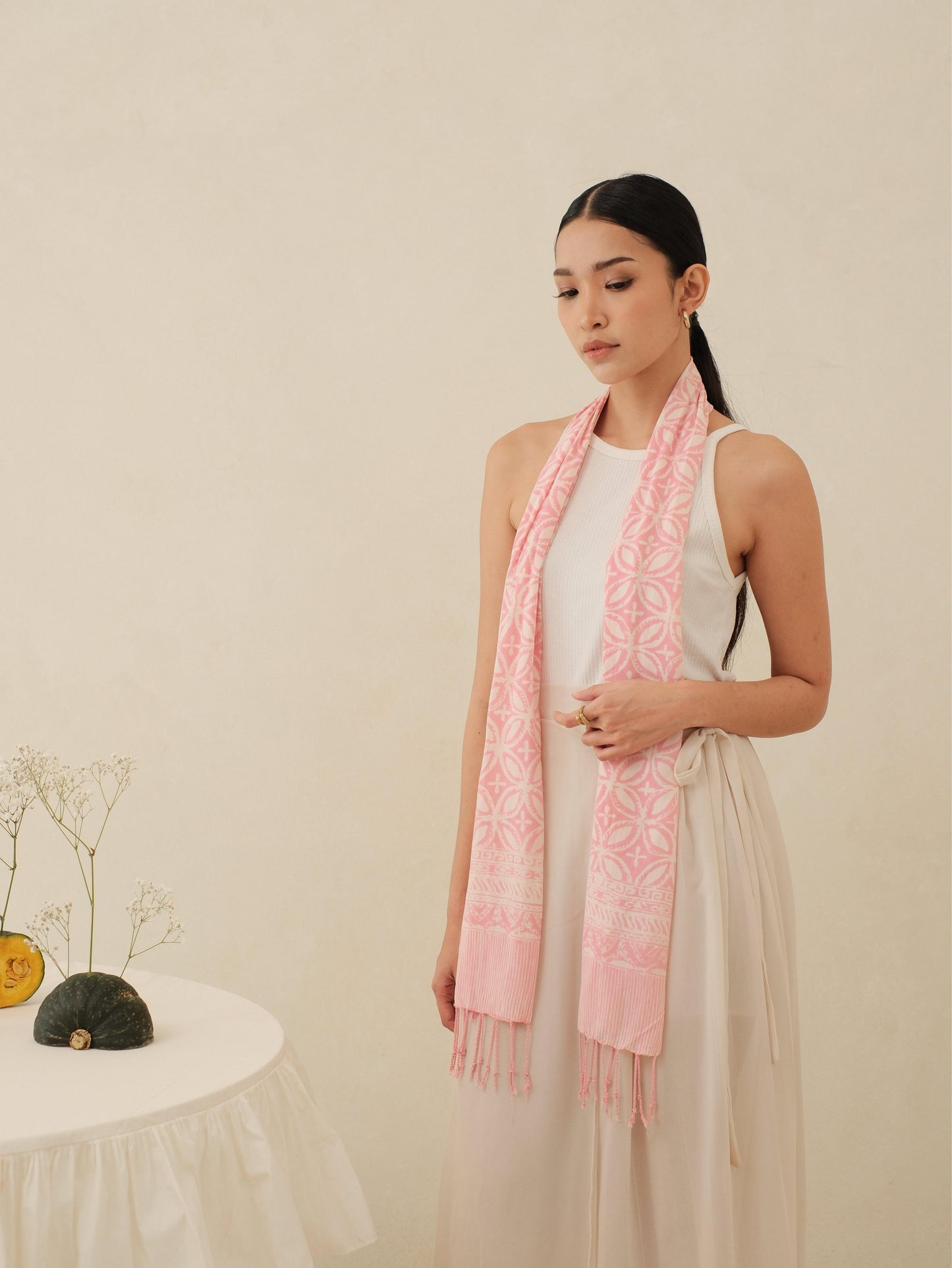 Scarf Batik TCA Kawung 5 Pink