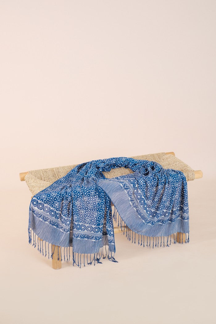 Selendang Batik TCC Kawung 2 Blue - 80