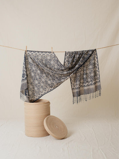 Scarf Batik 50 - Kawung - Blue | DNC