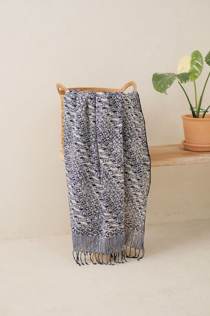 Selendang Batik TCC Parang Kawung Blue - 80