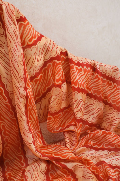 Syal Batik Sutra Parang Tuding Kombi - Red - 45
