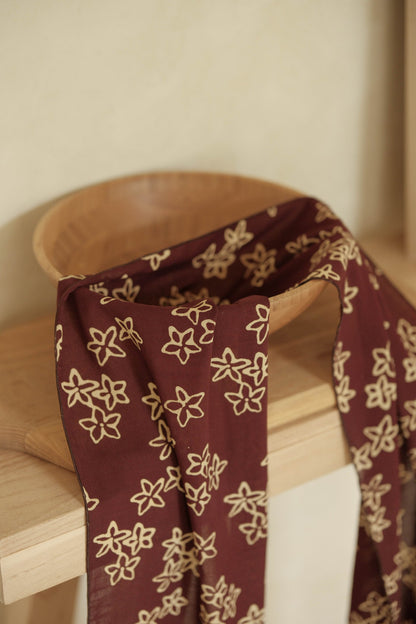 Scarf Batik Bunga Melati - Brown | DNR