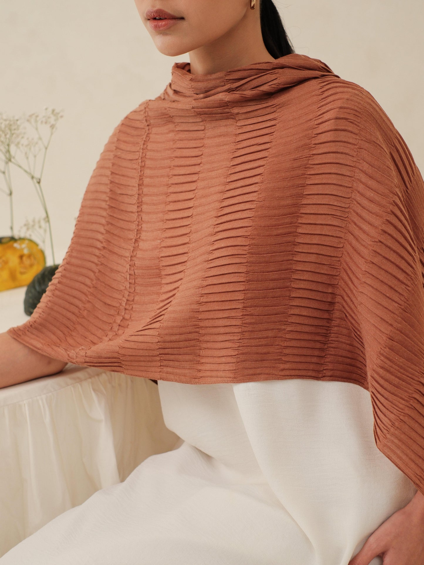 Safa in Brown Shawl - Selendang Batik