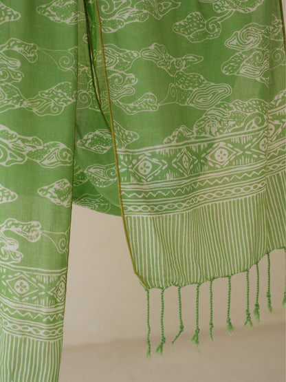 Batik Ratu - Scarf Batik i11 Mega Mendung - Green