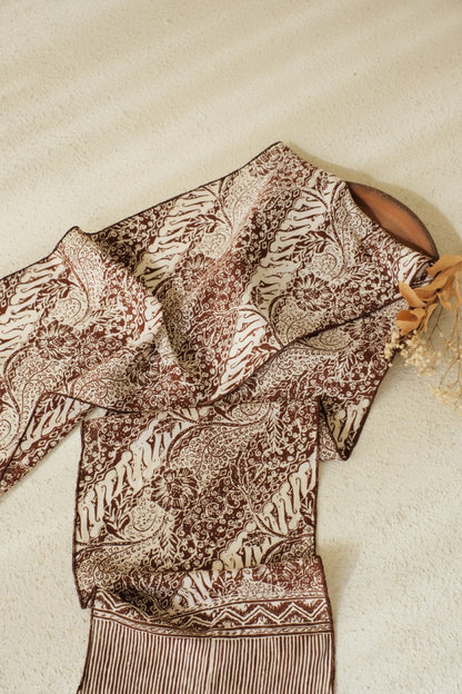 Scarf Batik TCR Parang Bunga Brown