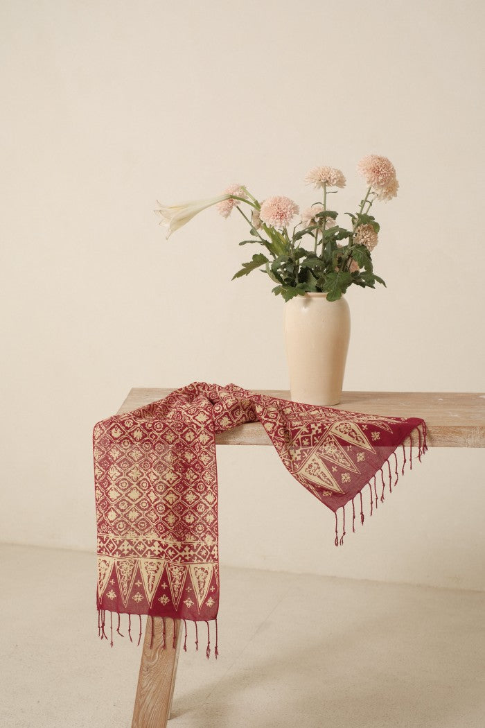 Scarf Batik Songket - Maroon | DNN