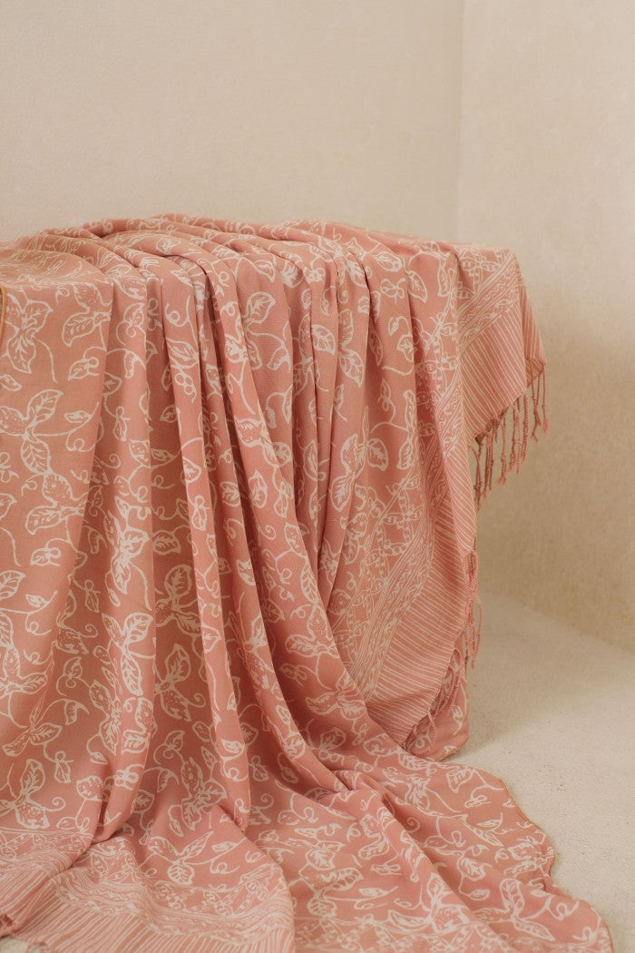 Selendang Batik TCL Daun Rambat Cream - 80