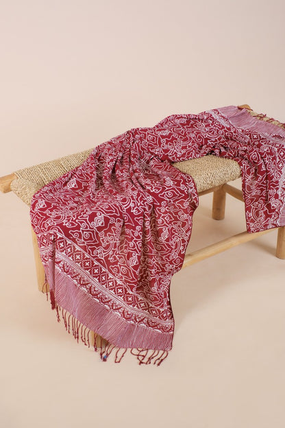 Selendang Batik TCN Mega Mendung Maroon - 80