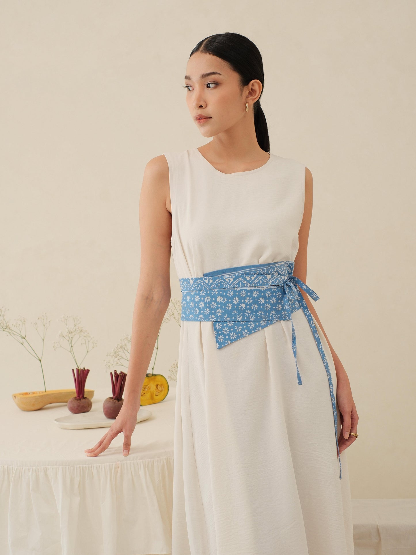 Ayla in Blue - Obi Belt Batik