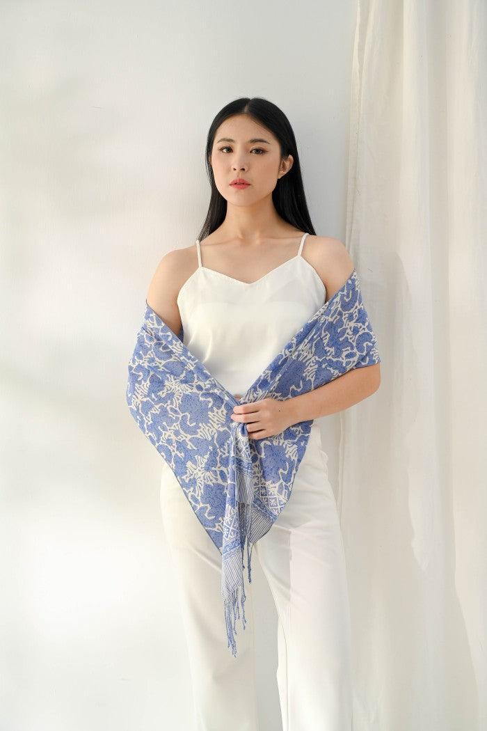 Scarf Batik Apusan - Sidomukti Garuda - Blue | DNB