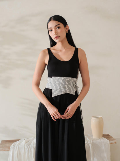 Tiara in Grey - Obi Belt Batik
