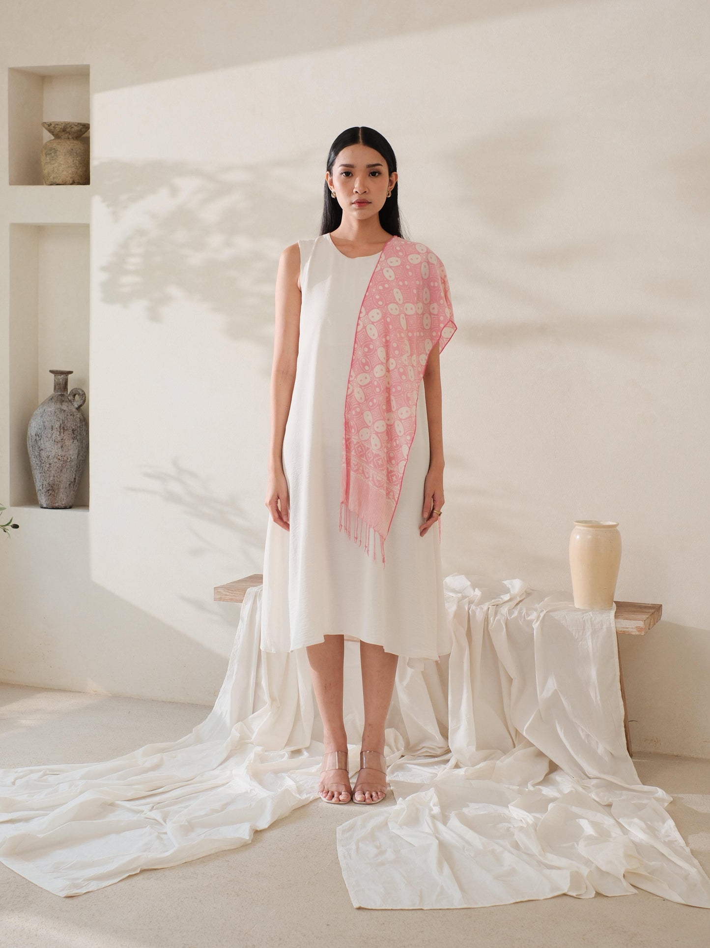 Scarf Batik TCA Kawung 1 Pink