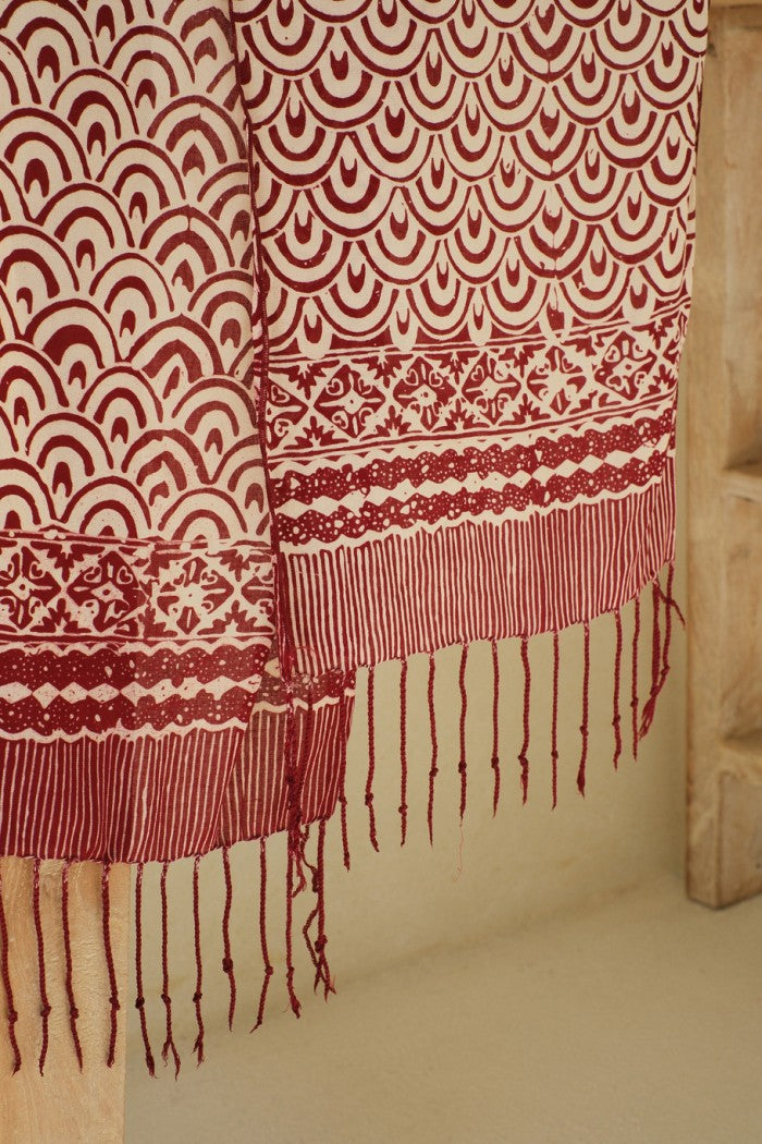 Scarf Batik TCN Ombak Maroon