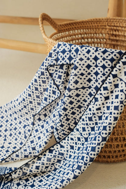Scarf Batik TCC Kawung Sen Blue