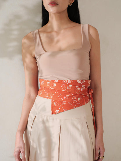 Fina in Yellow - Obi Belt Batik