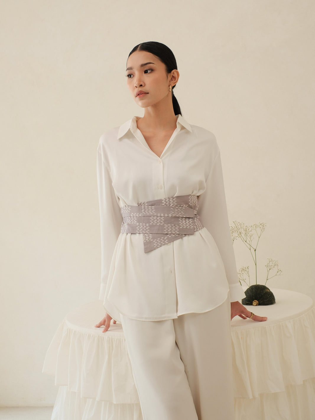 Citra in Grey - Obi Belt Batik
