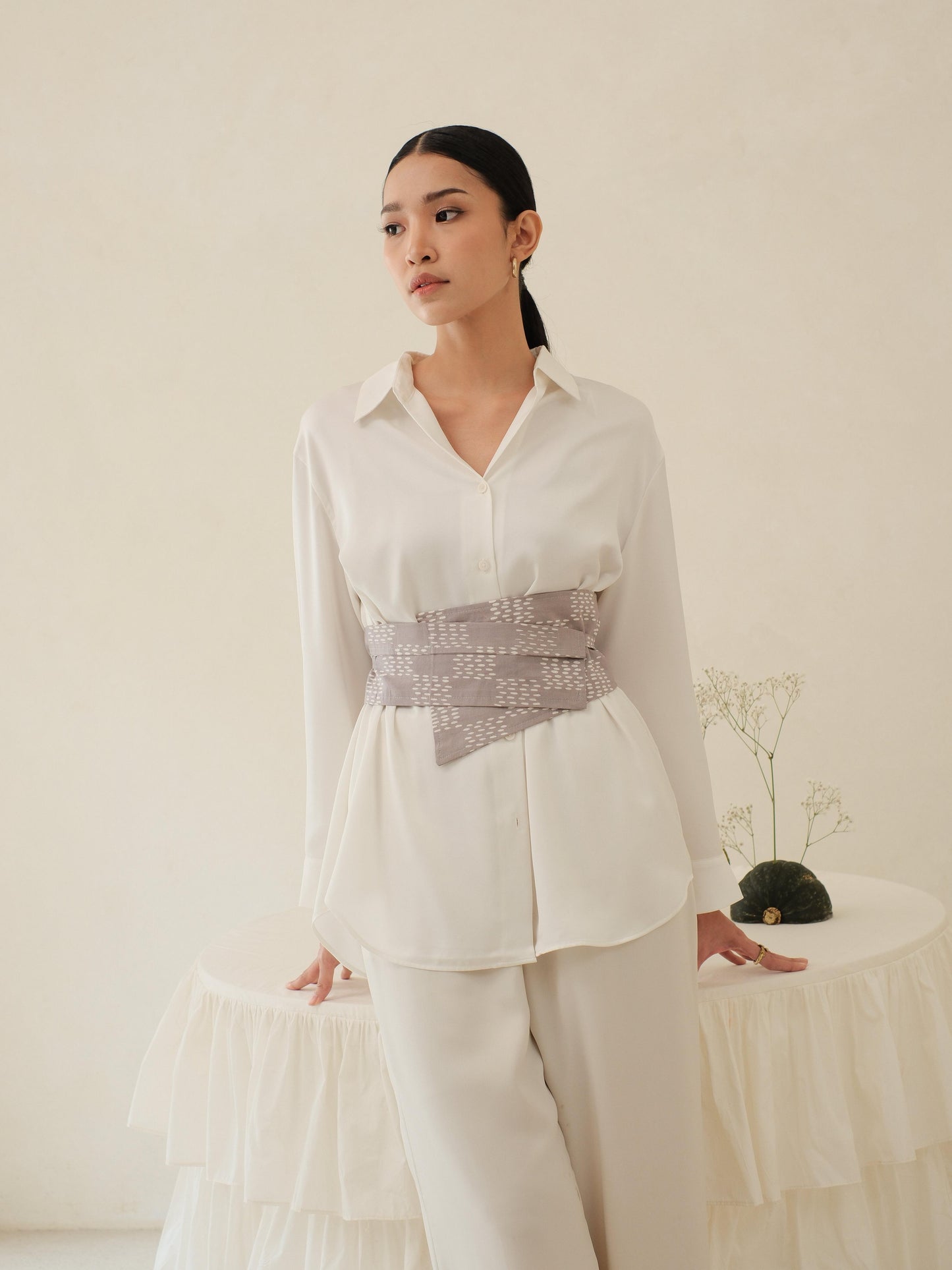 Citra in Grey - Obi Belt Batik