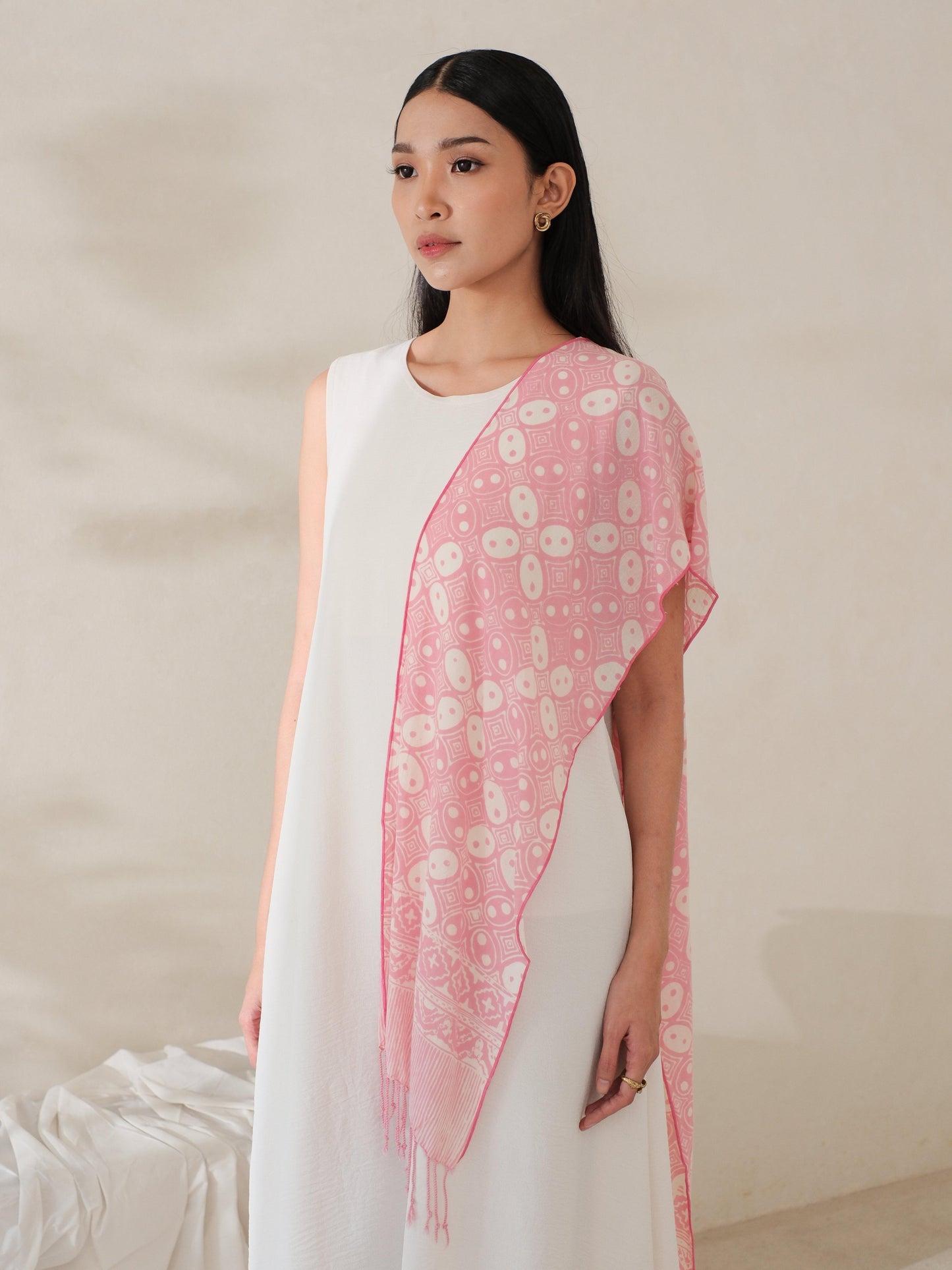 Scarf Batik TCA Kawung 1 Pink