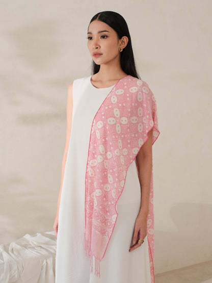 Scarf Batik TCA Kawung 1 Pink