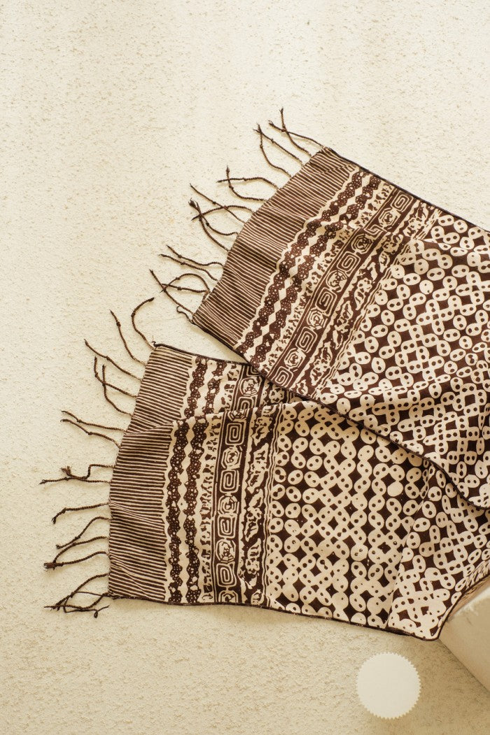 Scarf Batik TCR Kawung Sen Brown