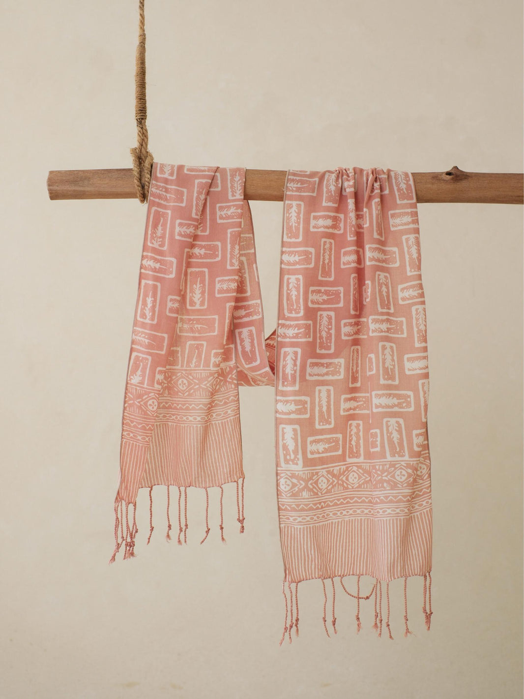 Batik Ratu - Scarf Batik L4 Kotak - Cream