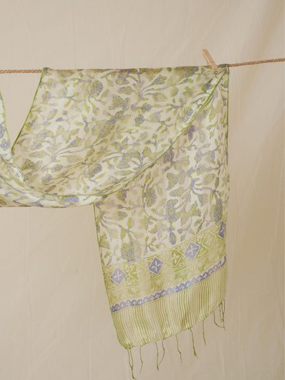 Syal Batik Sutra - Daun Puring - Green - 35