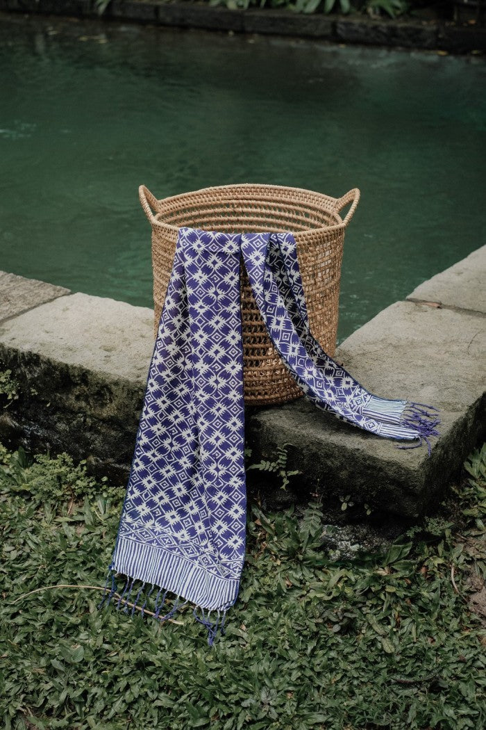 Scarf Batik TCC Kawung 4 Blue