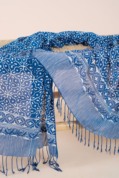 Selendang Batik TCC Kawung 2 Blue - 80