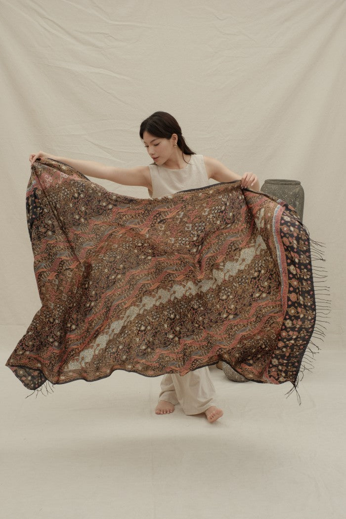 Selendang Sutra Batik Tulis - Mega Sukma - Pink
