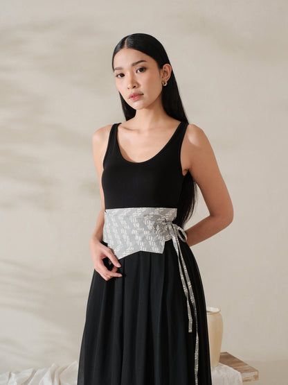 Tiara in Grey - Obi Belt Batik